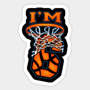 Kids 6th Birthday Basketball I'm 6 Boy Girl 6th Birthday Sticker